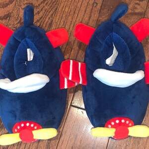 Wonder Nation Toddler Boys' Blue Airplane Slippers Size 7/8
